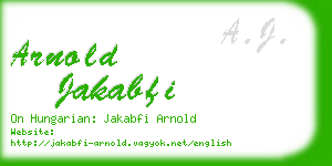 arnold jakabfi business card
